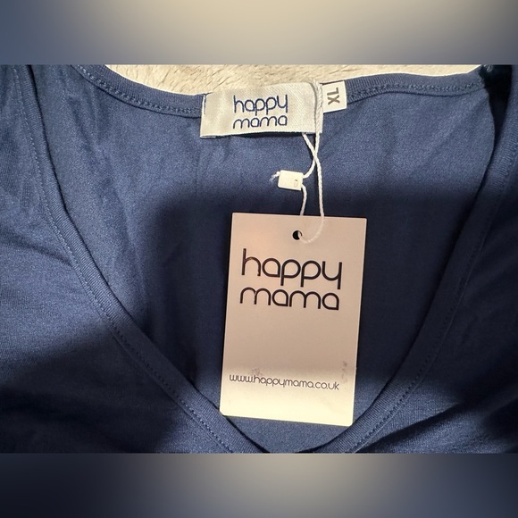 Happy Mama Blue Midi Maternity Dress Size XL - Picture 8 of 10